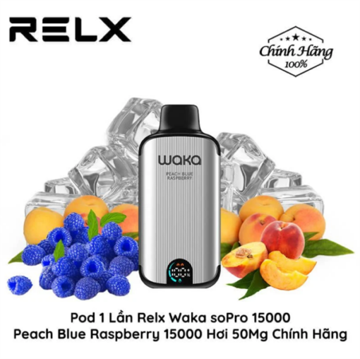 Waka soPro PA15000 15000 Hơi- Peach Blue Raspberry ( Đào, Mâm Xôi ) 3%MG