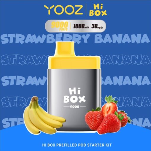 YOOZ HI BOX Starter Kit - Strawberry Banana ( Dâu Chuối ) 9000 Puffs - 30MG