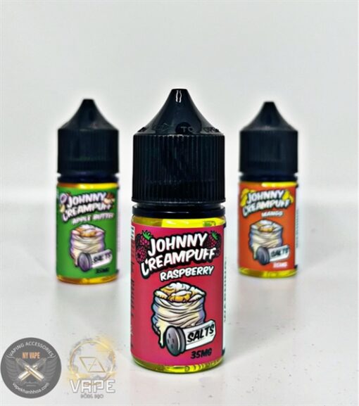 Salt Nic Johnny Creampuff 30ML - Raspberry (Bánh Su Kem, Phúc Bồn Tử) - 35mg