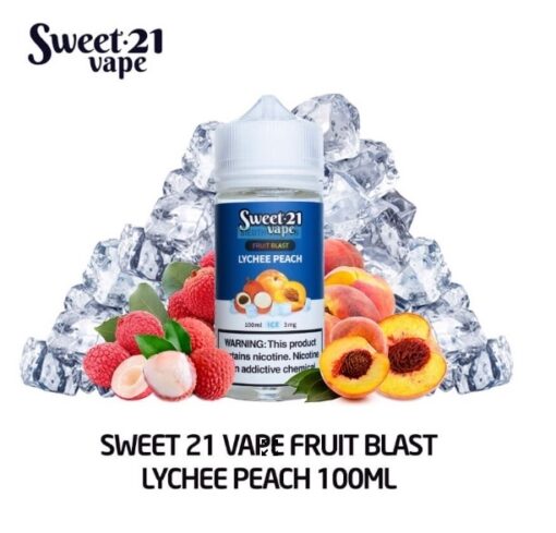 Sweet 21 Vape Fruit Ice Blast - Lychee Peach 100ML - Vải Đào Lạnh - 6MG