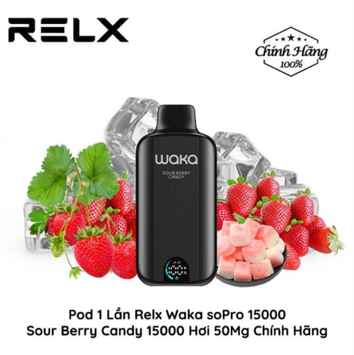 Waka soPro PA15000 15000 Hơi- Sour Berry Candy ( Kẹo Dâu) 3%MG