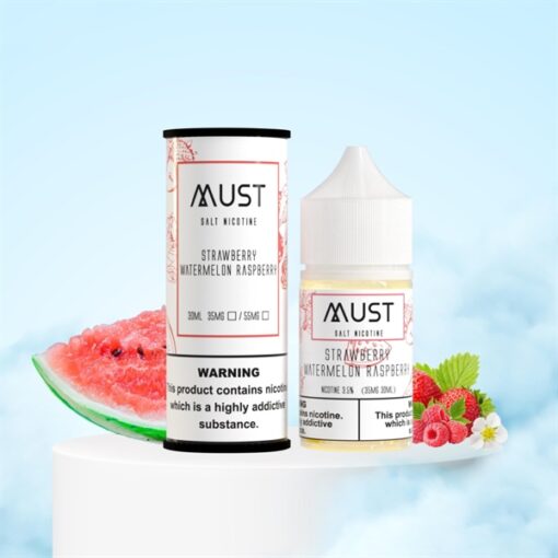 Must Strawberry Watermelon Raspberry - Dâu dưa hấu mâm xôi lạnh (salt) (30ml) - 55MG