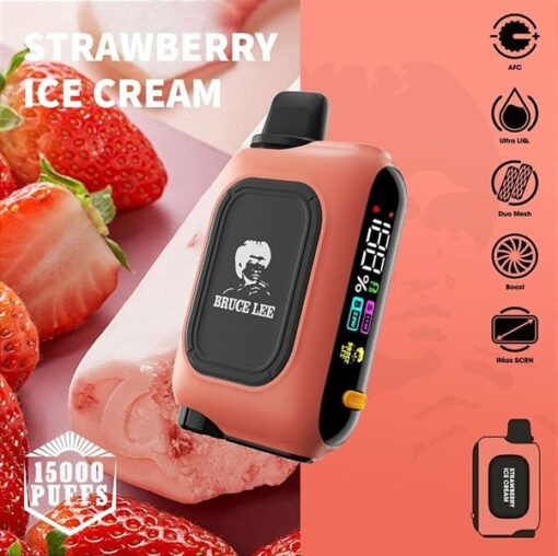 Juice Park Bruce Lee 15000 puffs - Strawberry Ice Cream ( Kem Dâu Lạnh ) 5%MG