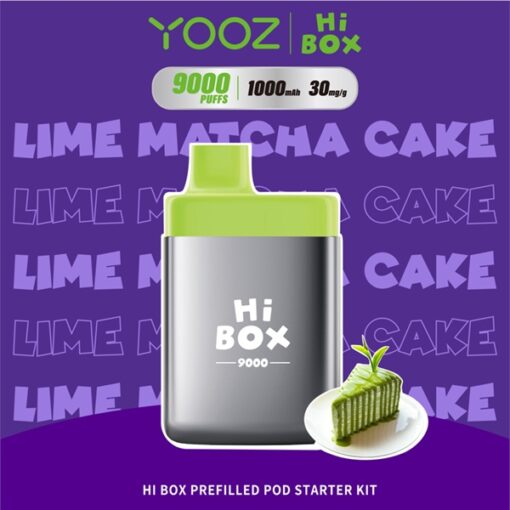 YOOZ HI BOX Starter Kit - Lime Matcha Cake ( Bánh Chanh Trà xanh ) 9000 Puffs - 30MG