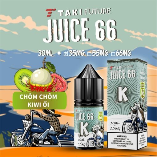 Taki Juice 66 - Rambutan Kiwi Guava ( Chôm chôm, kiwi, ổi ) Salt Nic 30ML - 35MG