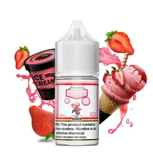 Strawberry Ice Cream Salt-Nic – Pod Juice USA - 55MG