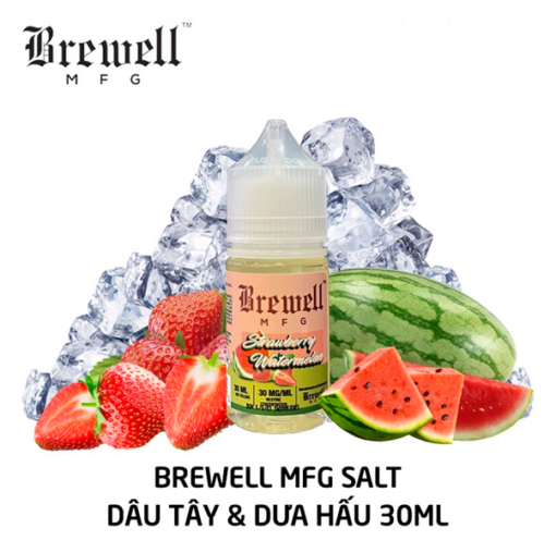 Salt Nic Brewell MFG 30ML - Strawberry Watermelon - Dâu Dưa Hấu Lạnh - 30MG