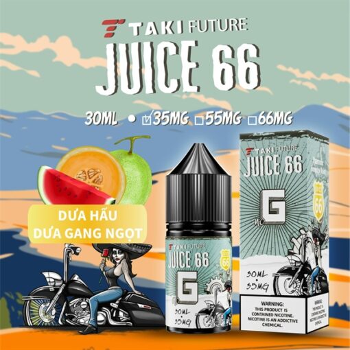 Taki Juice 66 - Watermelon Honeydew Melon ( Dưa hấu, Dưa gang ) Salt Nic 30ML - 35MG