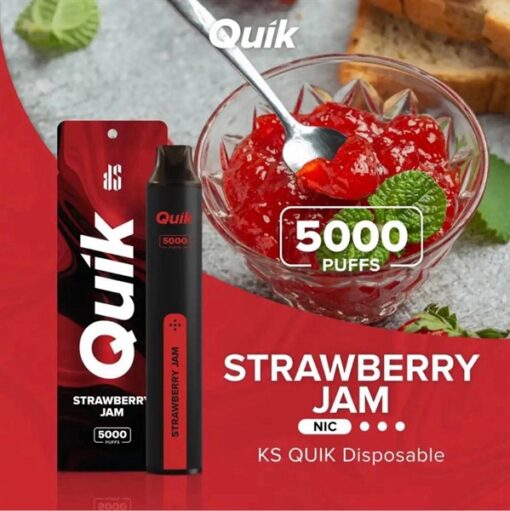 Quik 5000 Hơi Pod 1 Lần - Strawberry Jam ( Mức Dâu Tây ) 3%mg