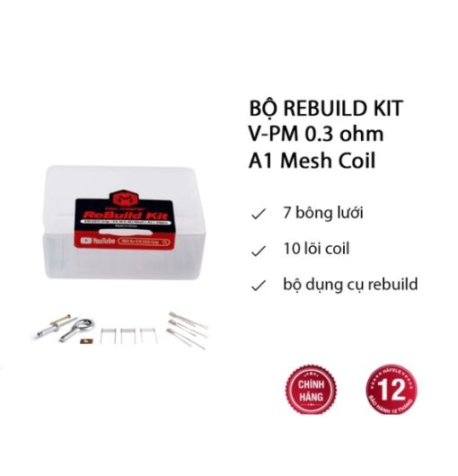 Bộ Rebuild Kit Pnp-Vm1 0.3ohm - Rebuild occ 0.3 cho Vinci/Drag/Argus - Hàng chính hãng - Đã sẵn bông Premium rebuild