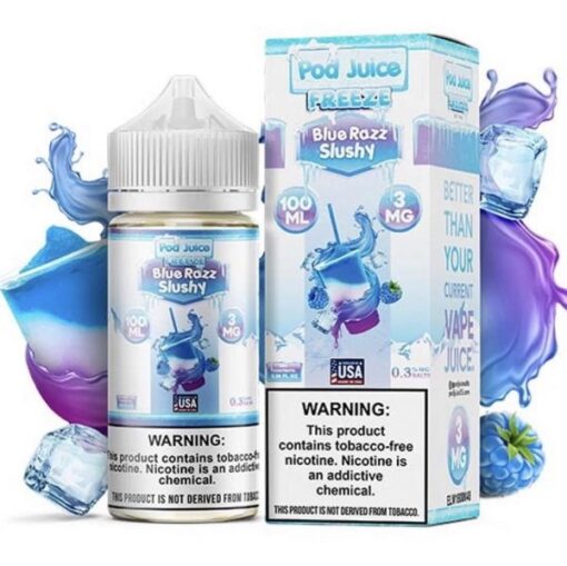 POD JUICE SYNTHETIC BLUE RAZZ SLUSHY (100ML) – Mâm Xôi Đá Tuyết- 3MG