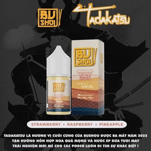 BUSHOU TADAKATSU - Strawberry Raspberry Pineapple (Dâu mâm xôi dứa) - Salt Nicotine - 30MG