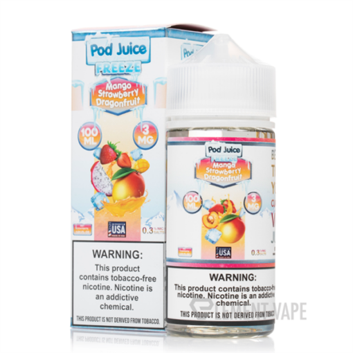 POD JUICE SYNTHETIC Mango Strawberry Dragonfruit FREEZE (100ML) – Xoài Dâu Thanh Long Lạnh- 6MG