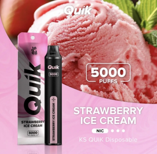Quik 5000 Hơi Pod 1 Lần - Strawberry Cream ( Kem dâu ) 3%mg