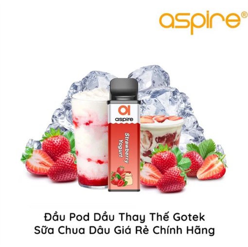 Pod Dầu Thay Thế Aspire Gotek X S - Strawberry Yogurt - Sữa Chua Dâu - 50MG